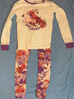 Carter's Cream & Purple Unicorn Pajama Set
